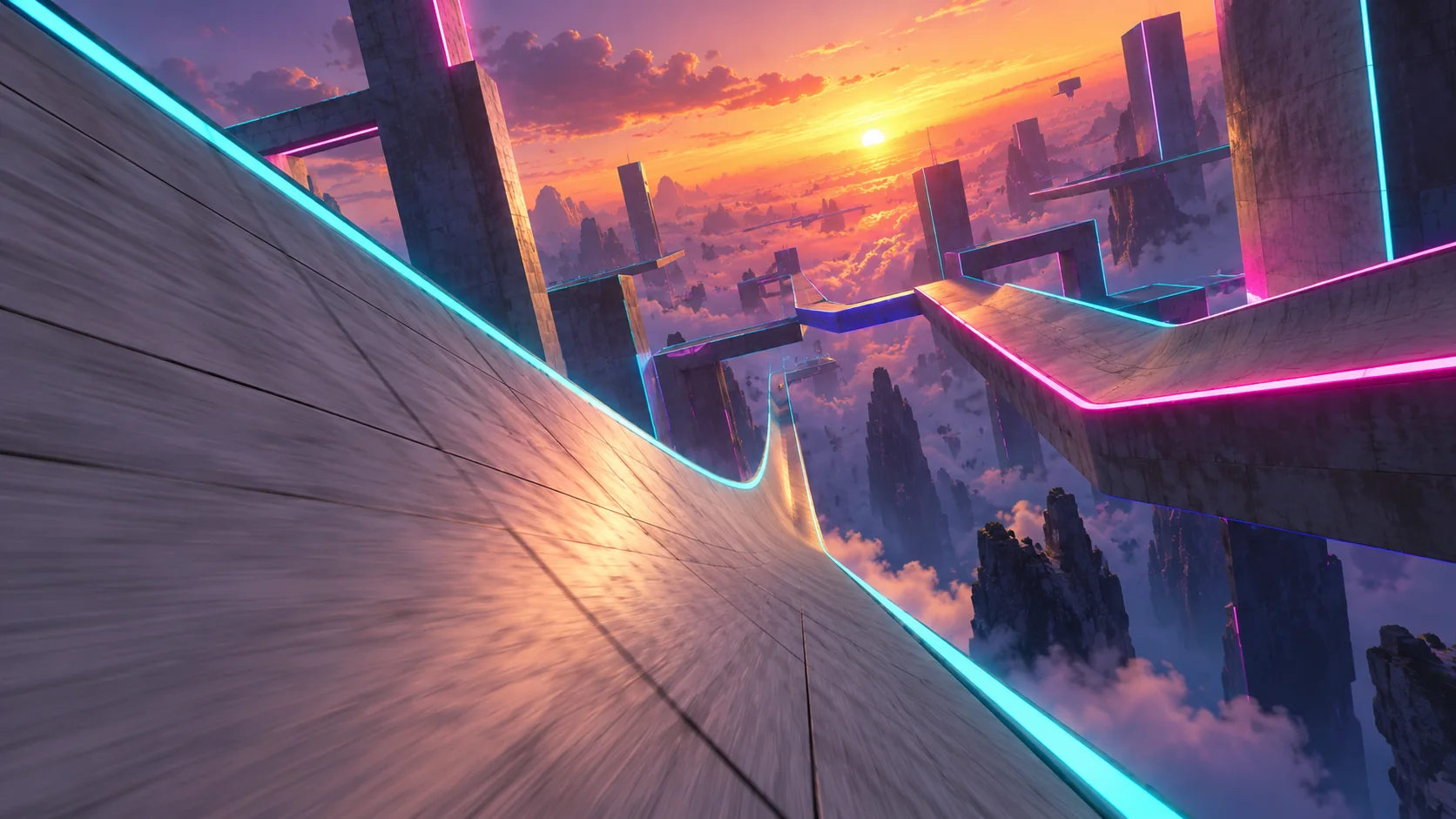 Original neon ramp artwork for CS Surf Online
